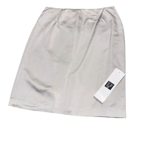 NWT RICKIE FREEMAN BY TERI JON platinum Pencil high waisted Skirt size 12 - Picture 1 of 8